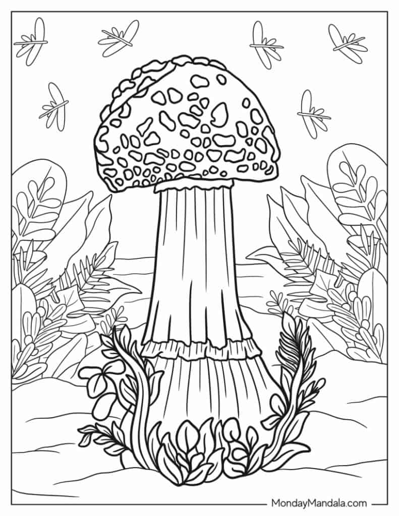 Get Trippy with 120+ Stoner Mushroom Coloring Pages 91