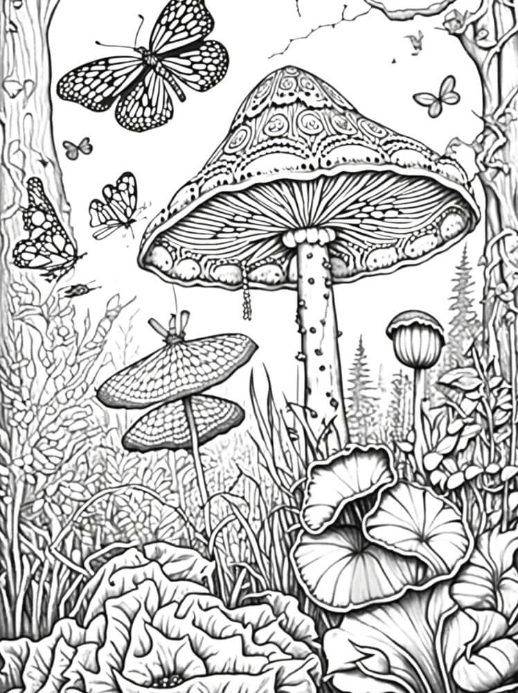 Get Trippy with 120+ Stoner Mushroom Coloring Pages 92