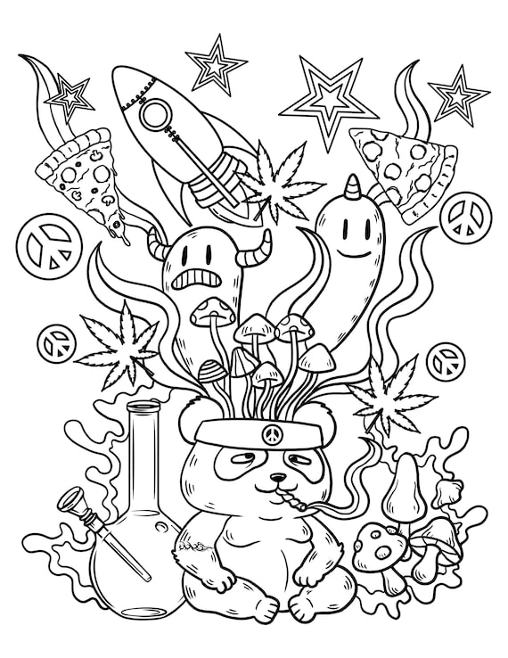 Get Trippy with 120+ Stoner Mushroom Coloring Pages 93