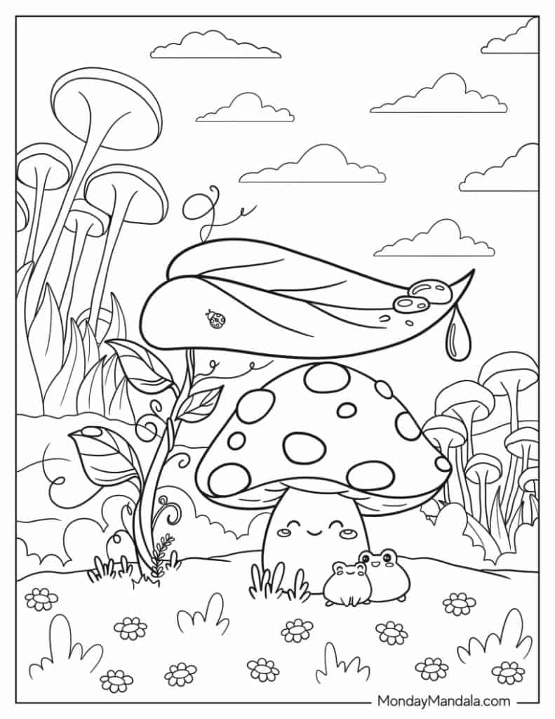 Get Trippy with 120+ Stoner Mushroom Coloring Pages 94