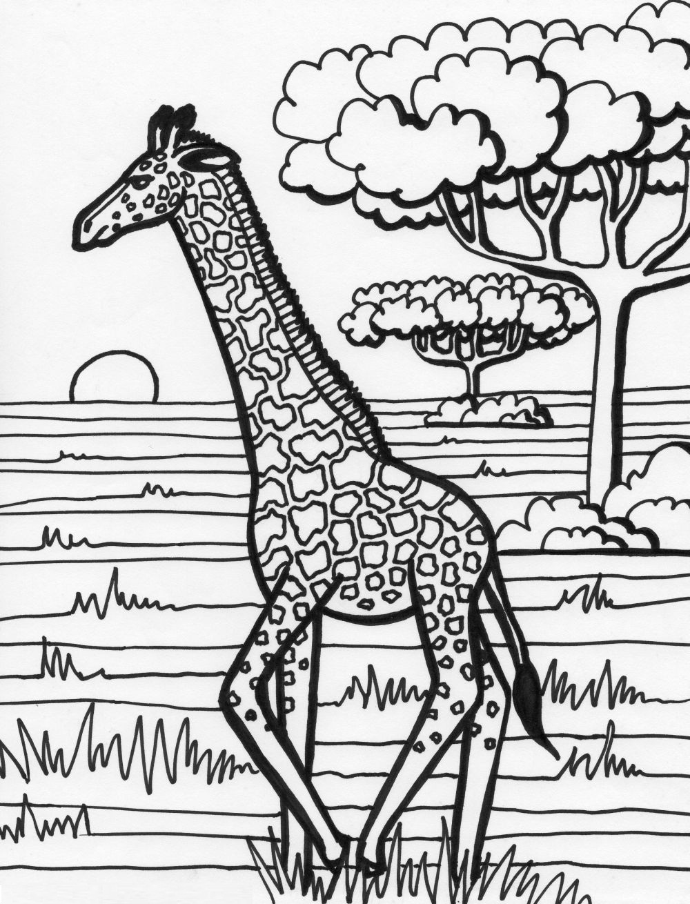 Giraffe Coloring Pages Free Printable 74