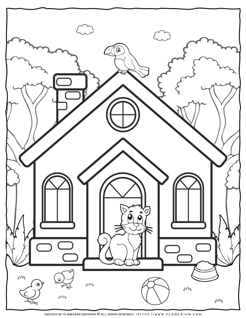 House Coloring Pages for Kids FREE Printable 44