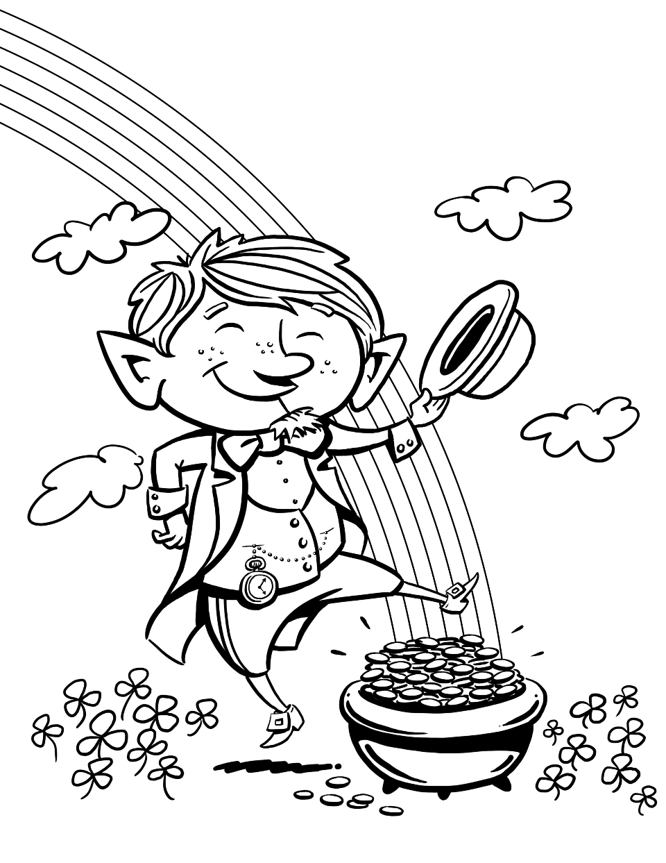 Leprechaun Coloring Pages Free Printable 1