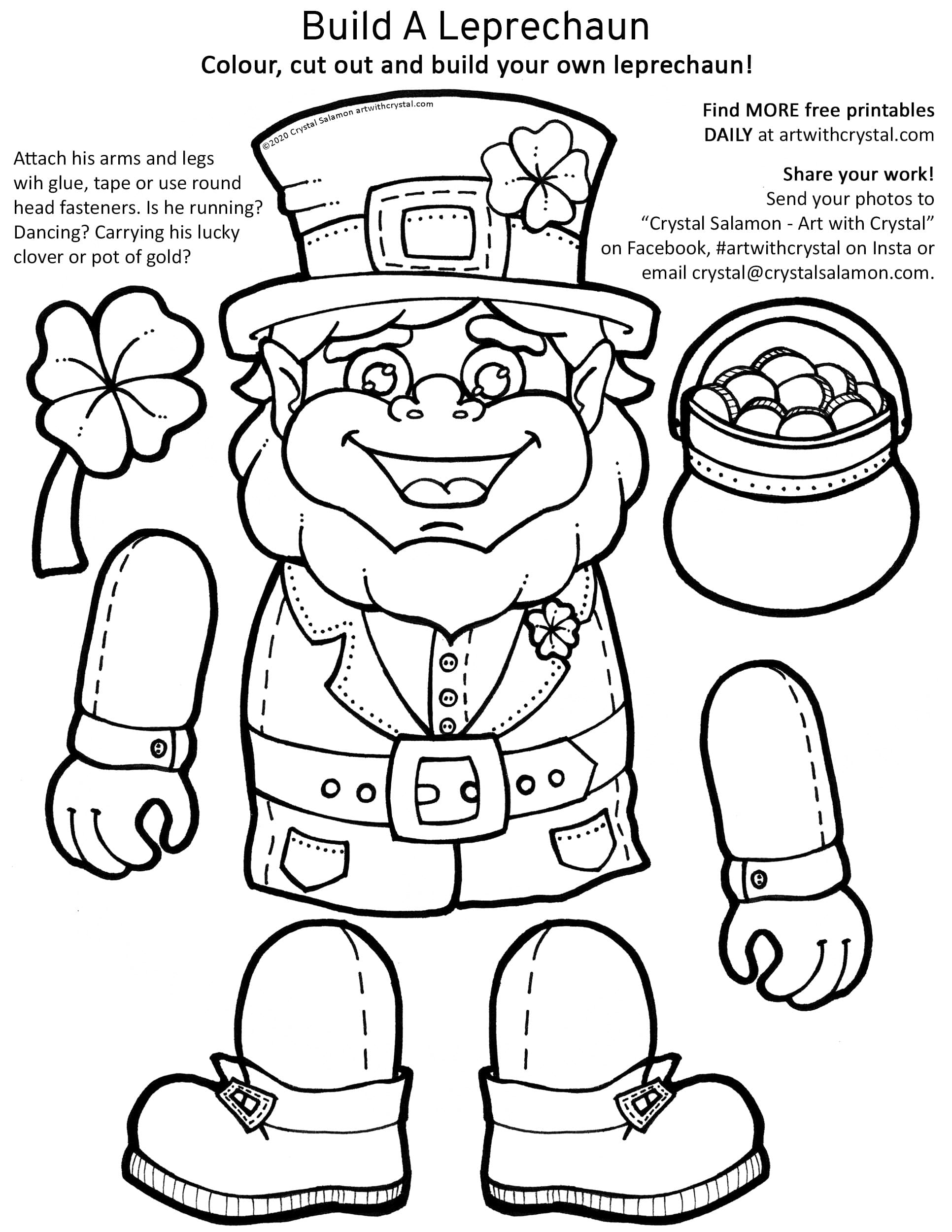 Leprechaun Coloring Pages Free Printable 3