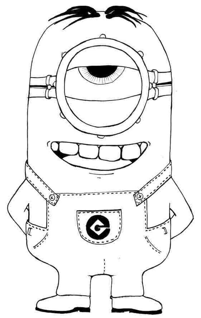 Minion Stuart Coloring Pages FREE Printable 1