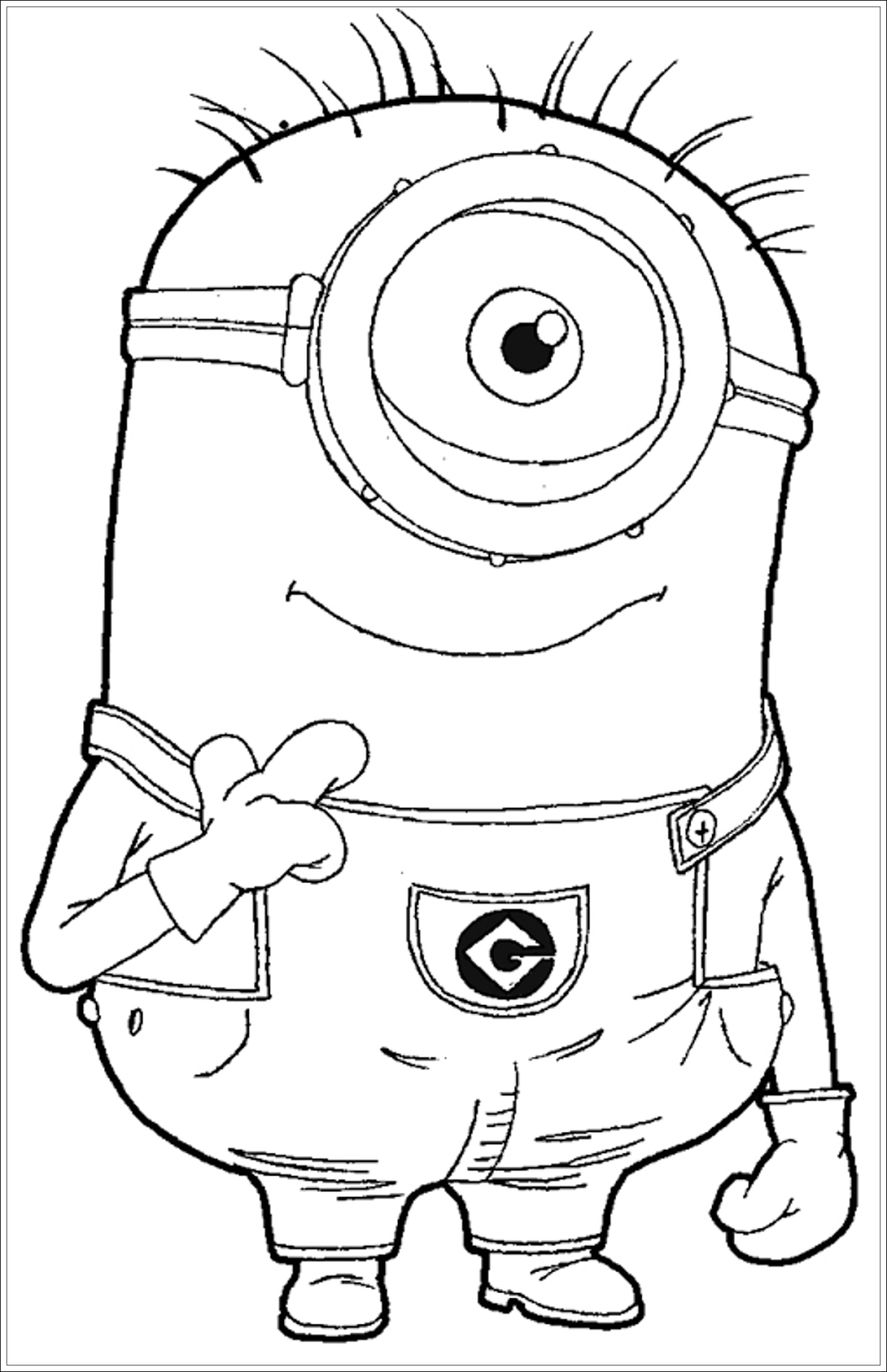 Minion Stuart Coloring Pages FREE Printable 101