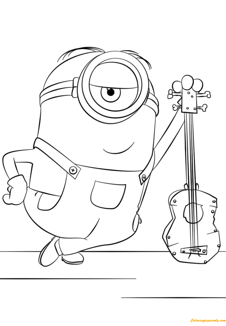 Minion Stuart Coloring Pages FREE Printable 13