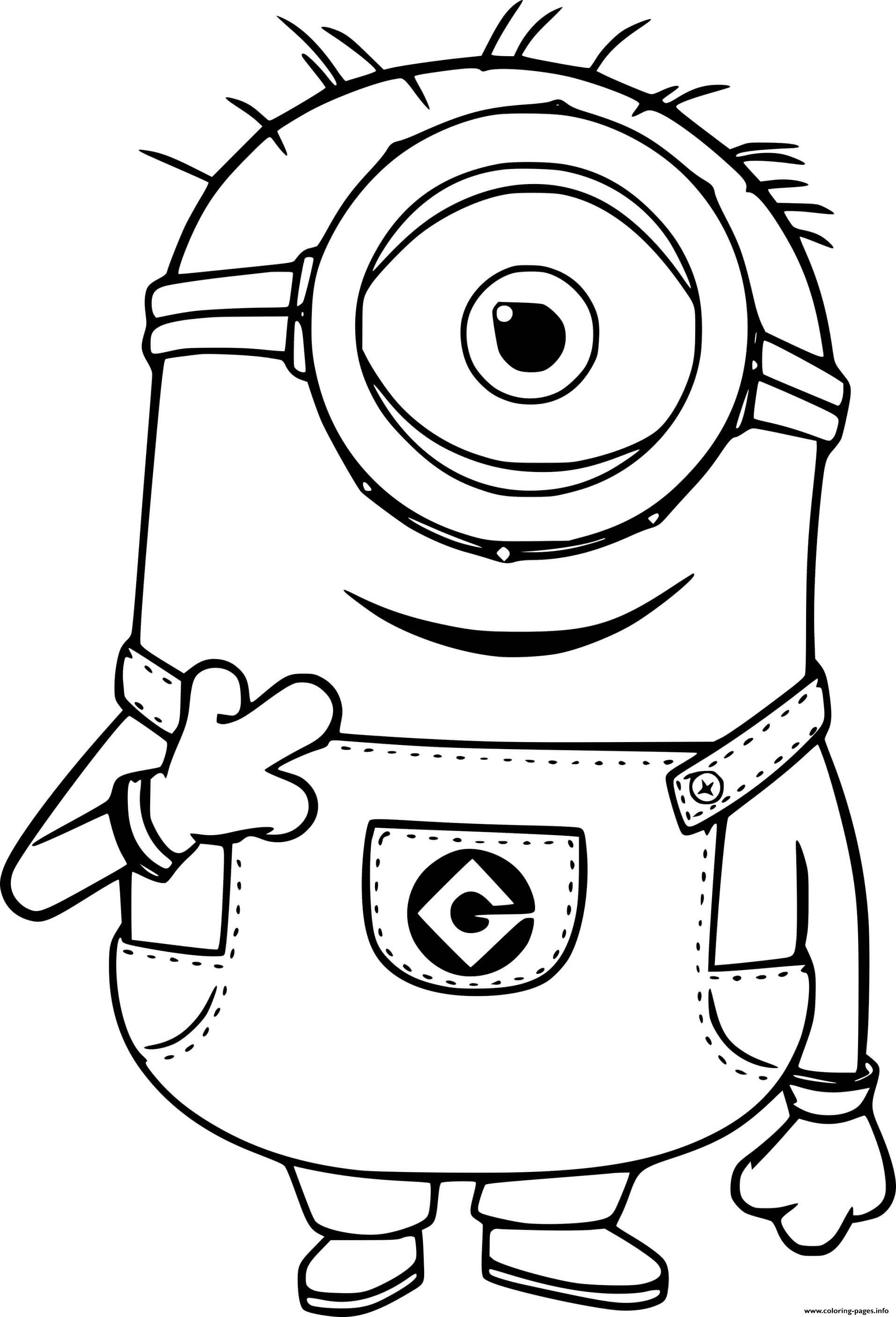 Minion Stuart Coloring Pages FREE Printable 15