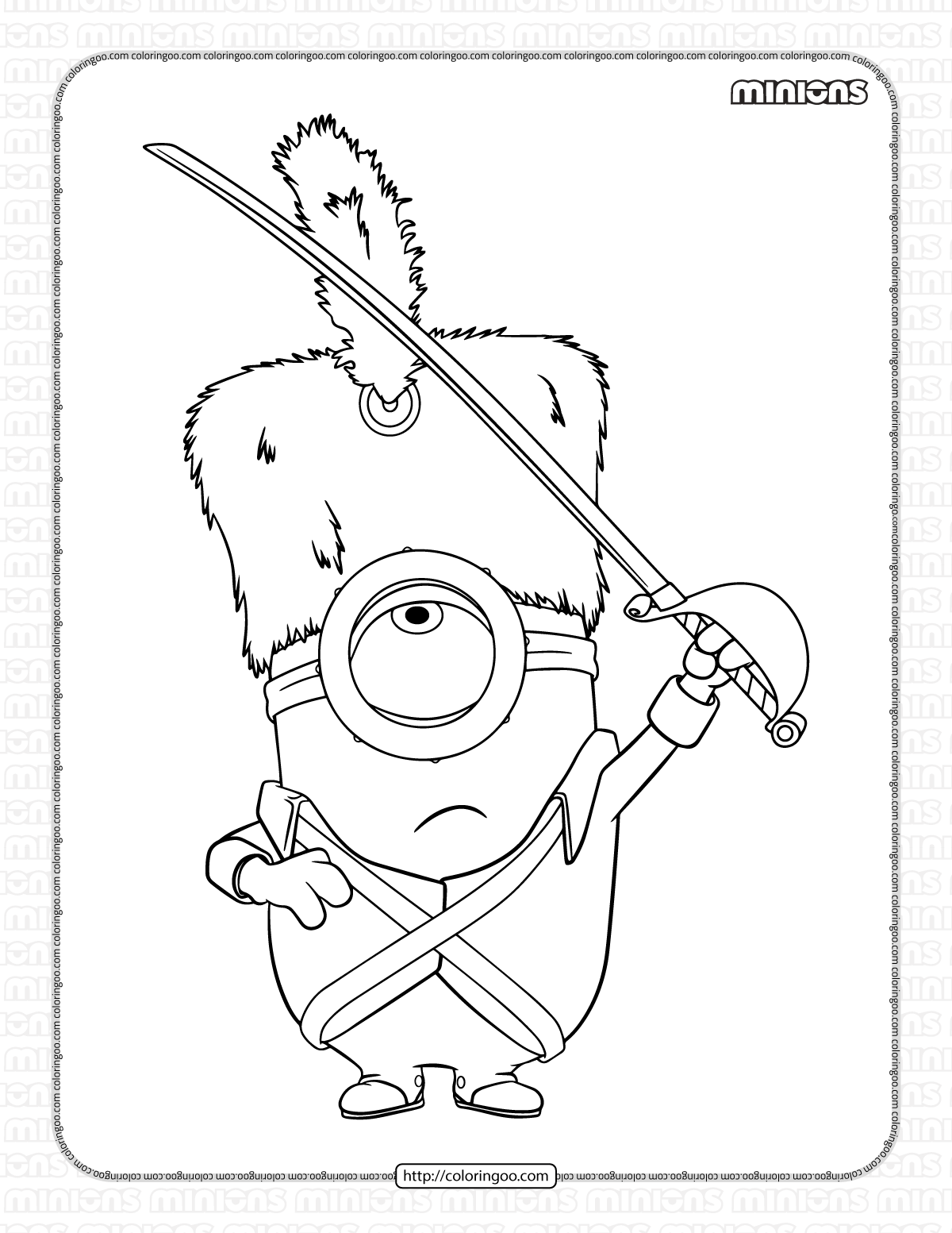 Minion Stuart Coloring Pages FREE Printable 33