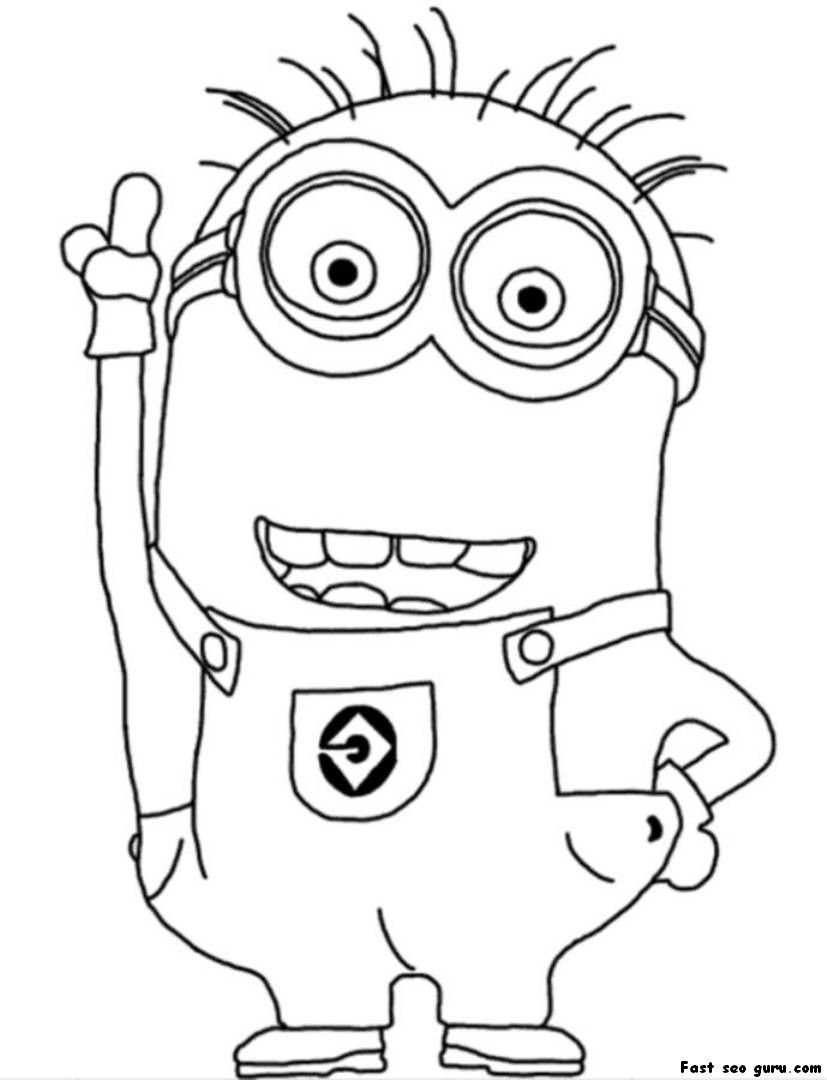 Minion Stuart Coloring Pages FREE Printable 4