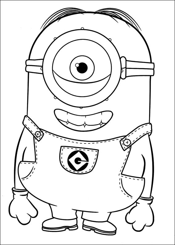 Minion Stuart Coloring Pages FREE Printable 54