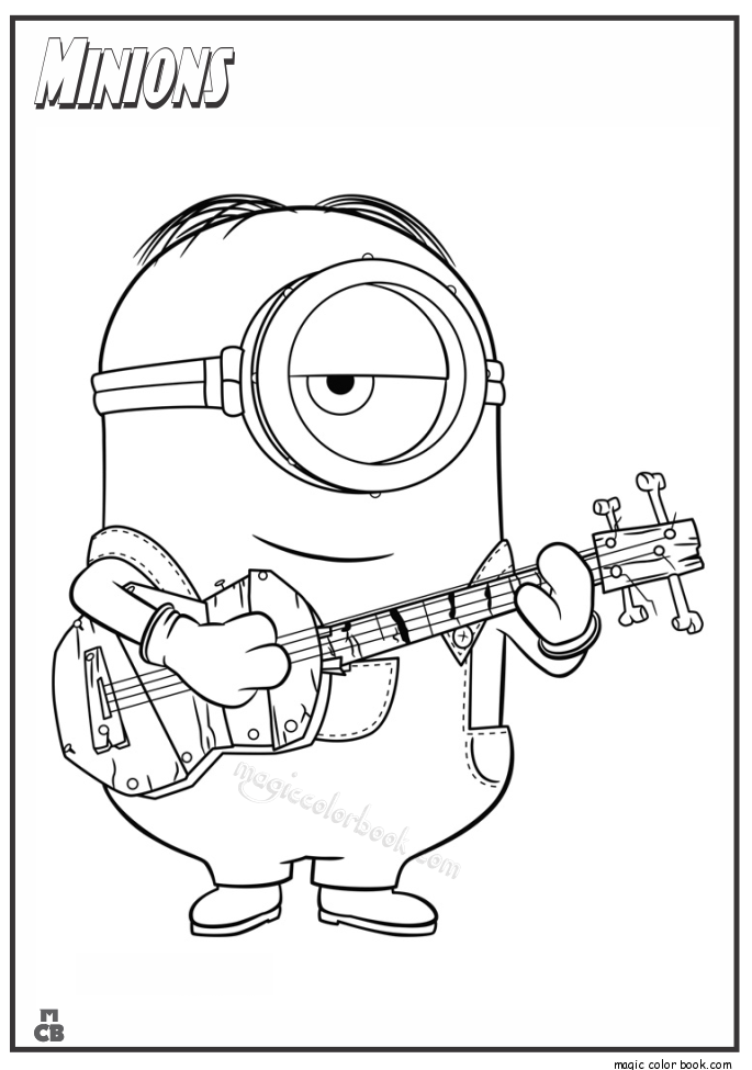 Minion Stuart Coloring Pages FREE Printable 6