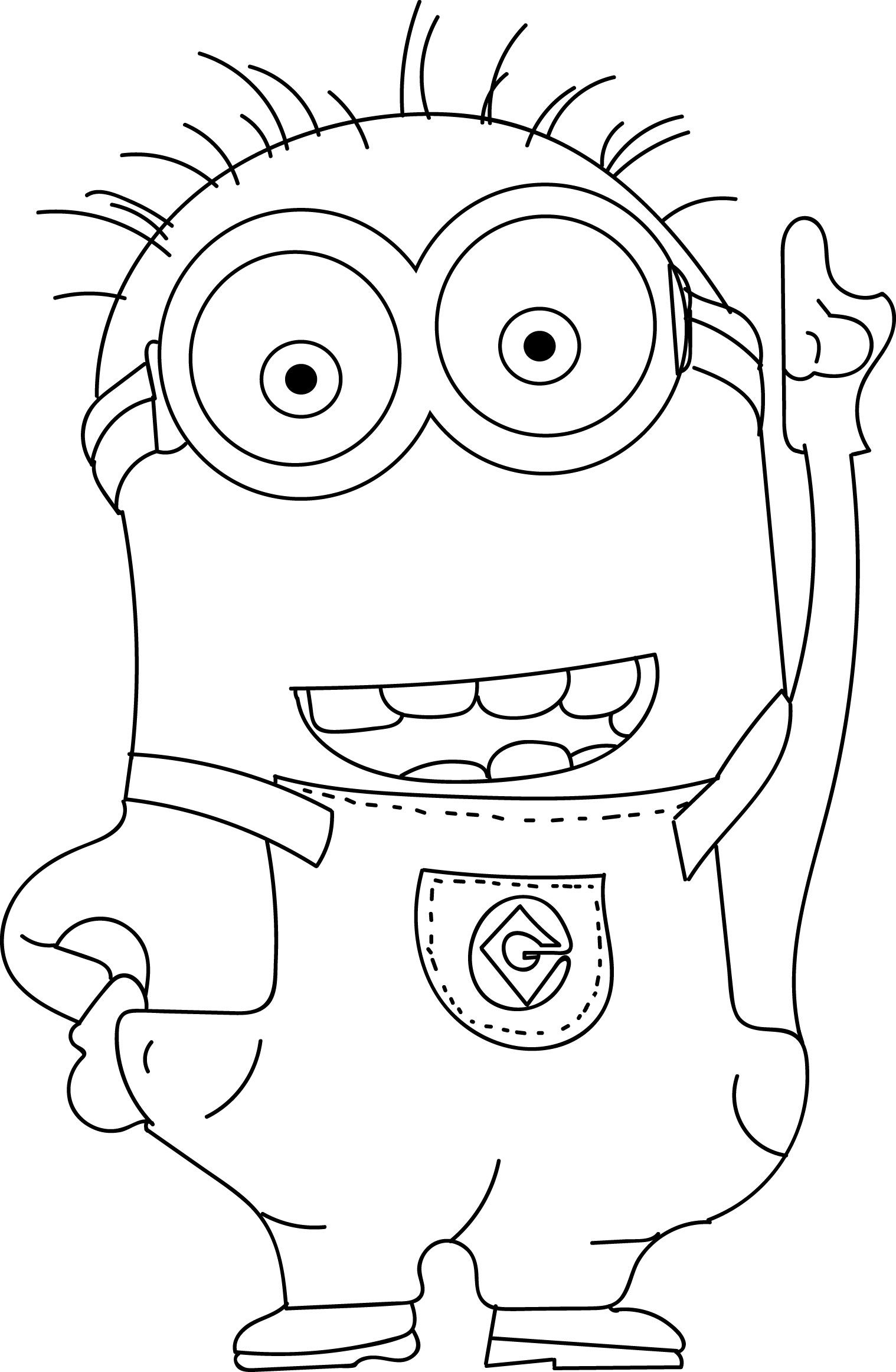 Minion Stuart Coloring Pages FREE Printable 62