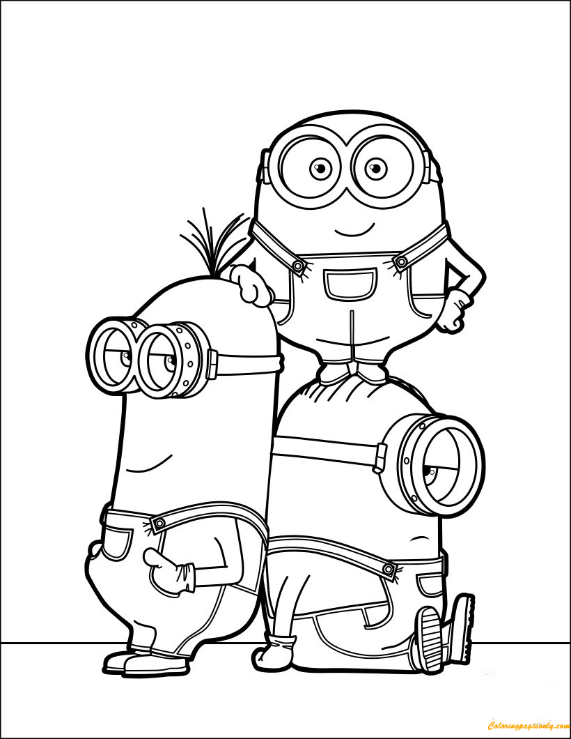 Minion Stuart Coloring Pages FREE Printable 86