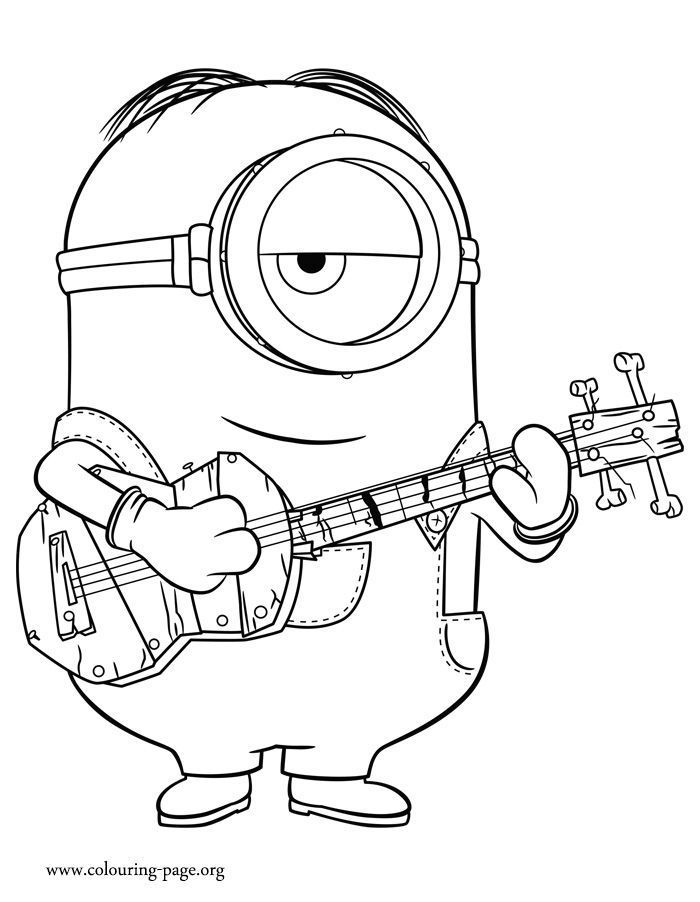 Minion Stuart Coloring Pages FREE Printable 9