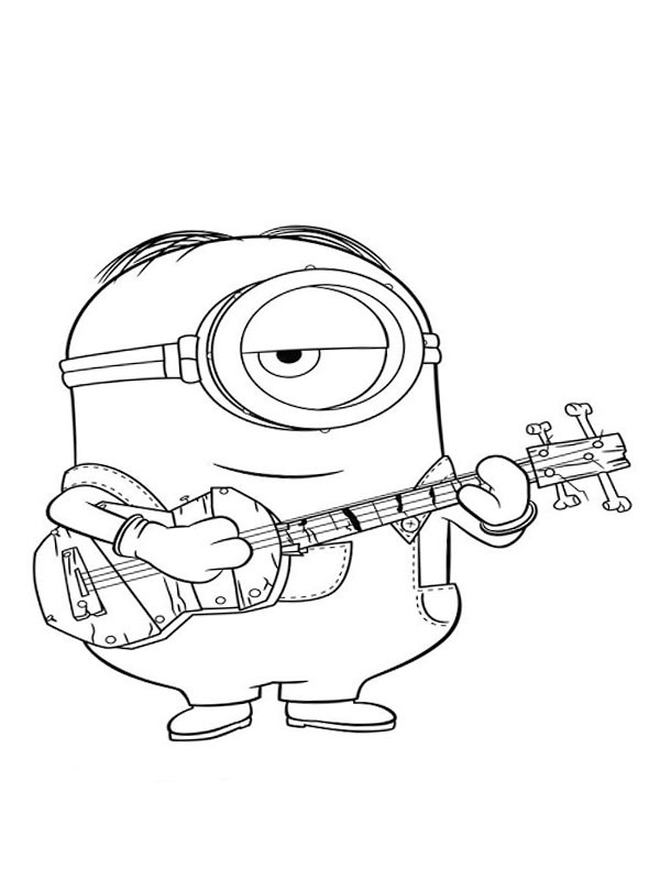 Minion Stuart Coloring Pages FREE Printable 91