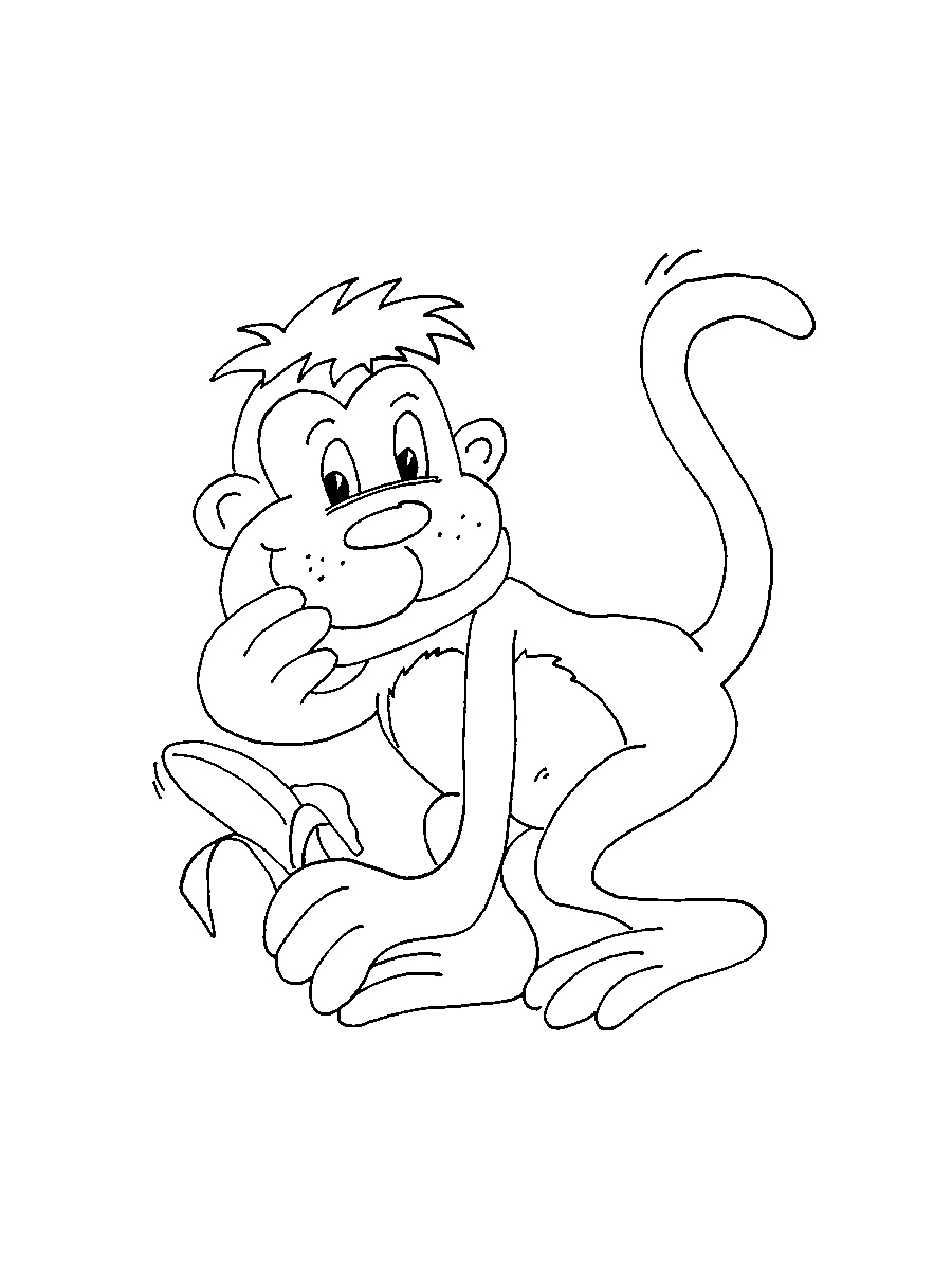 Monkey Coloring Pages Free Printable 10