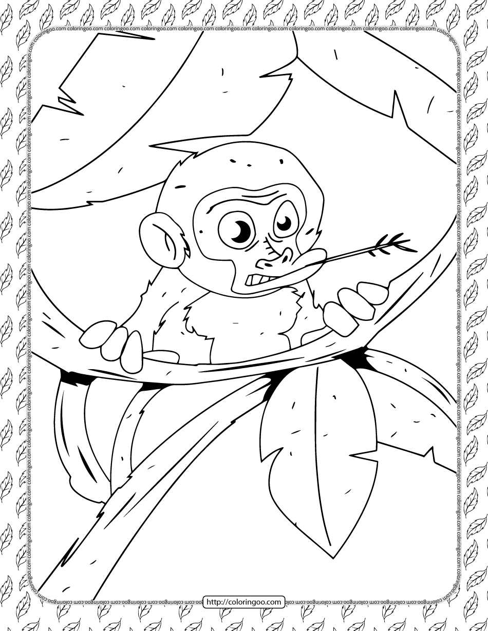 Monkey Coloring Pages Free Printable 100