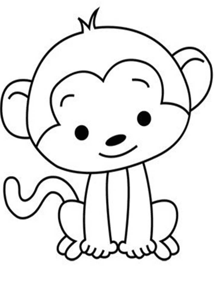 Monkey Coloring Pages Free Printable 107