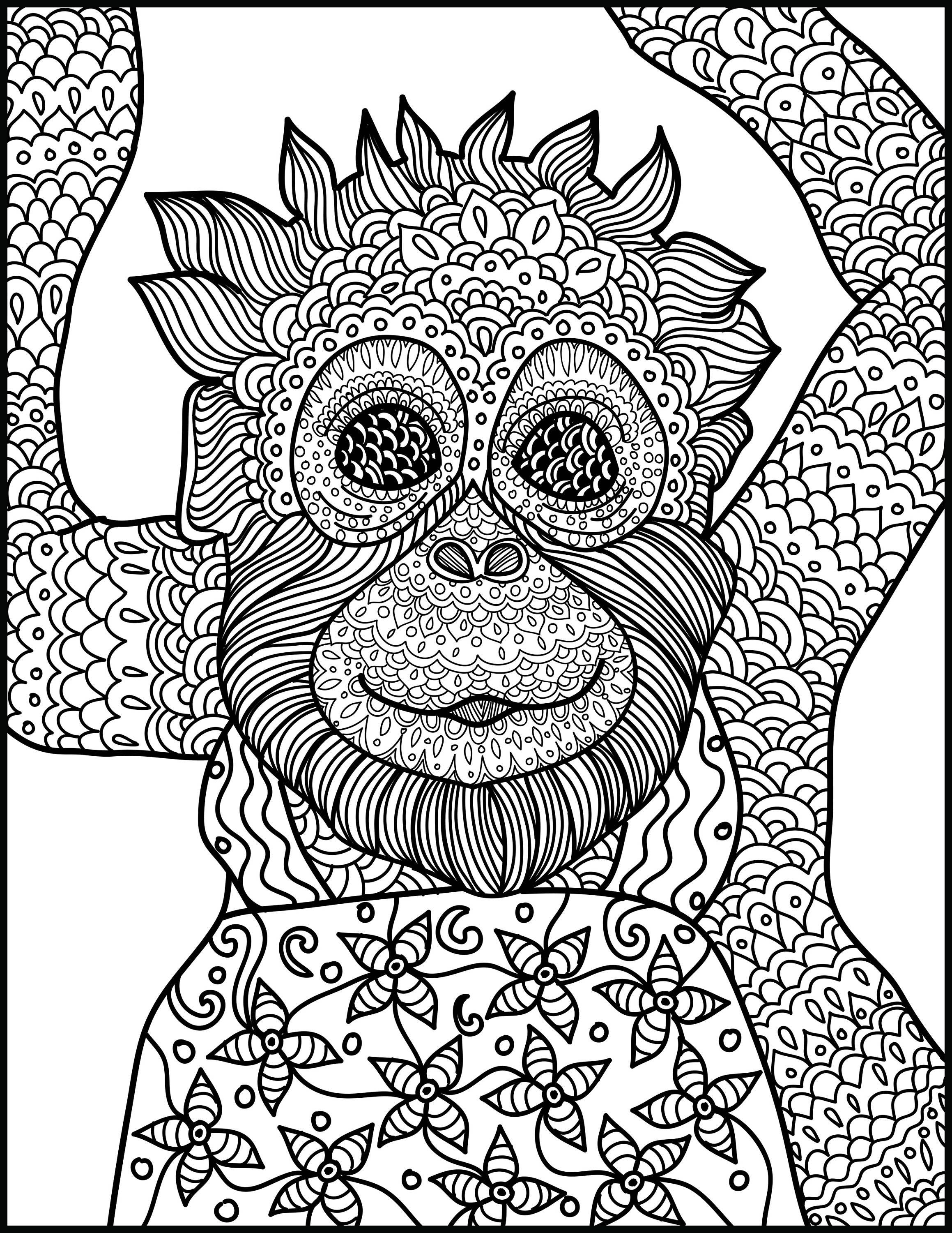 Monkey Coloring Pages Free Printable 108