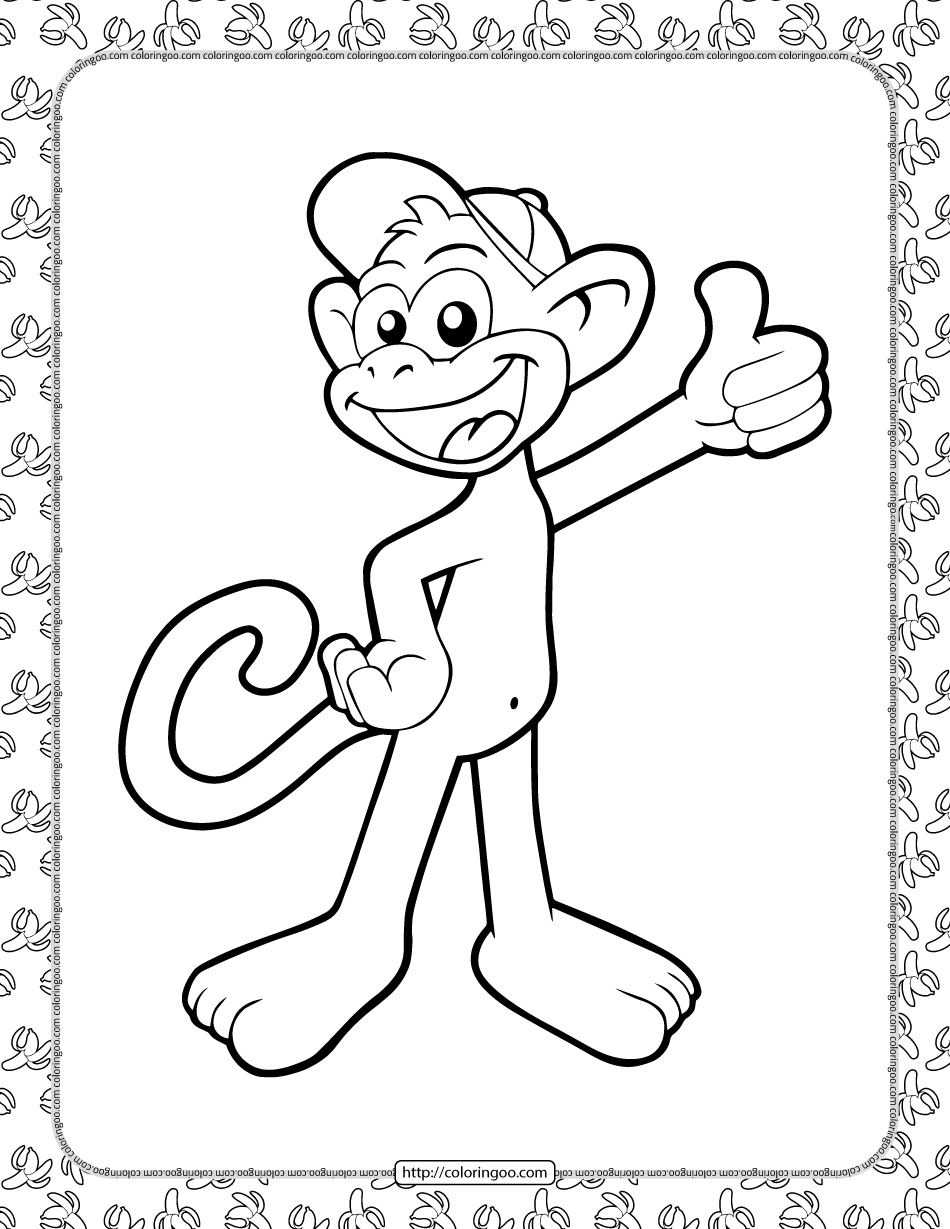 Monkey Coloring Pages Free Printable 11