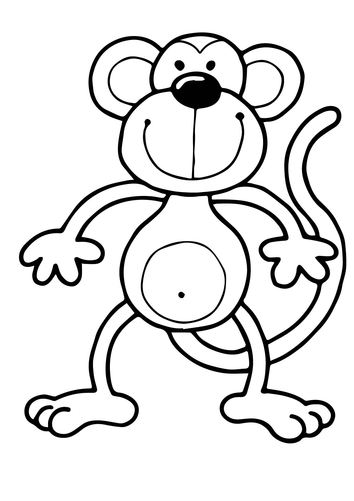 Monkey Coloring Pages Free Printable 14