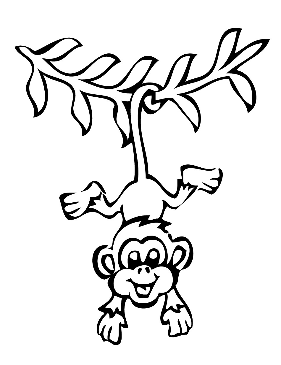 Monkey Coloring Pages Free Printable 16