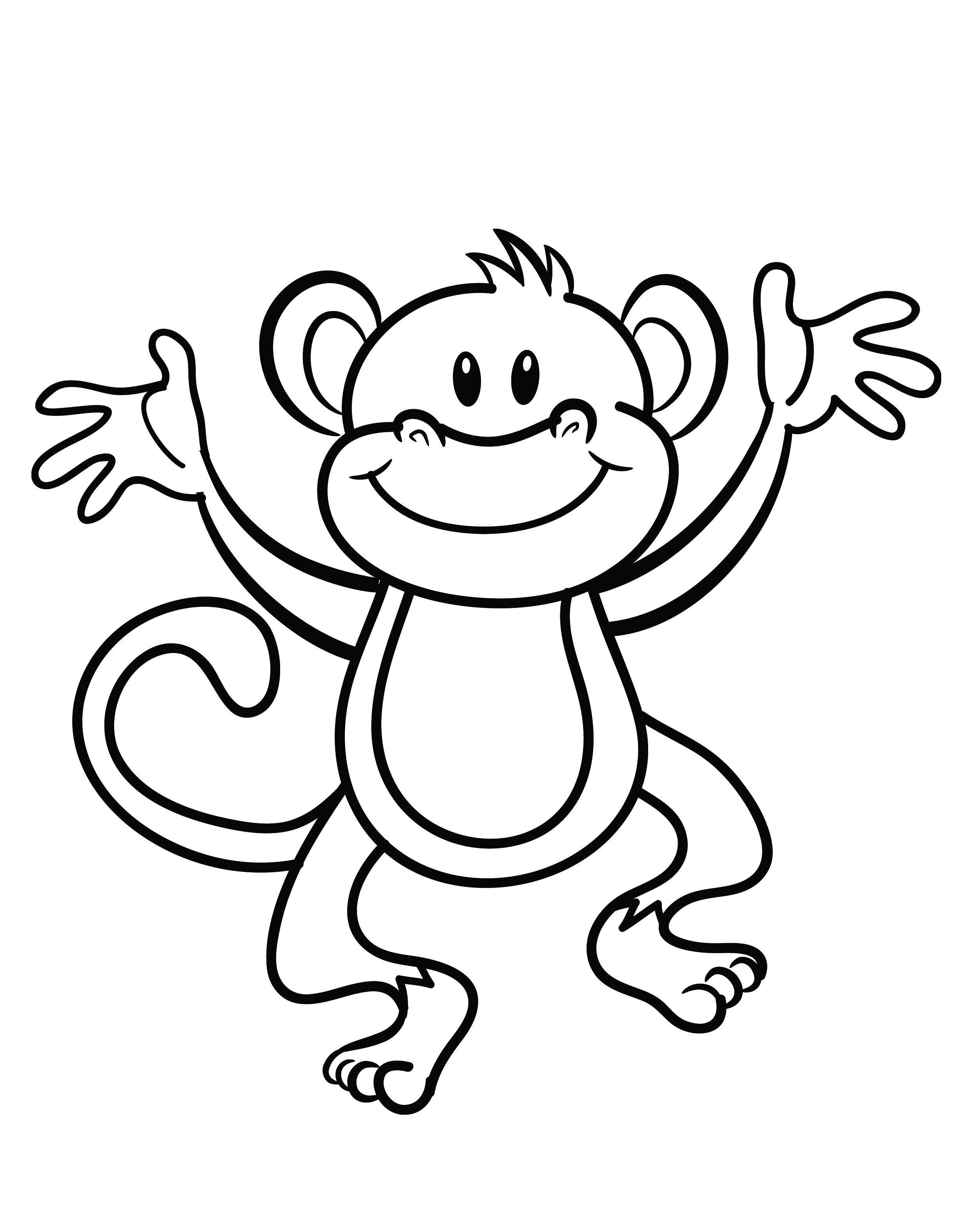 Monkey Coloring Pages Free Printable 17