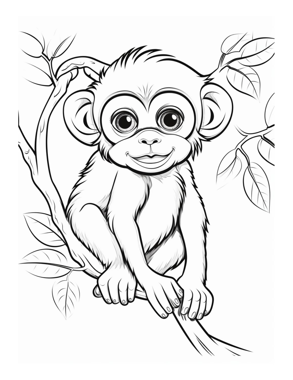 Monkey Coloring Pages Free Printable 2