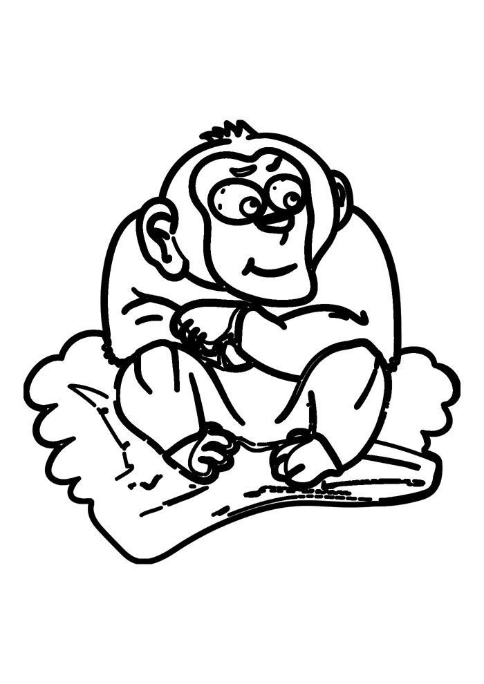 Monkey Coloring Pages Free Printable 24