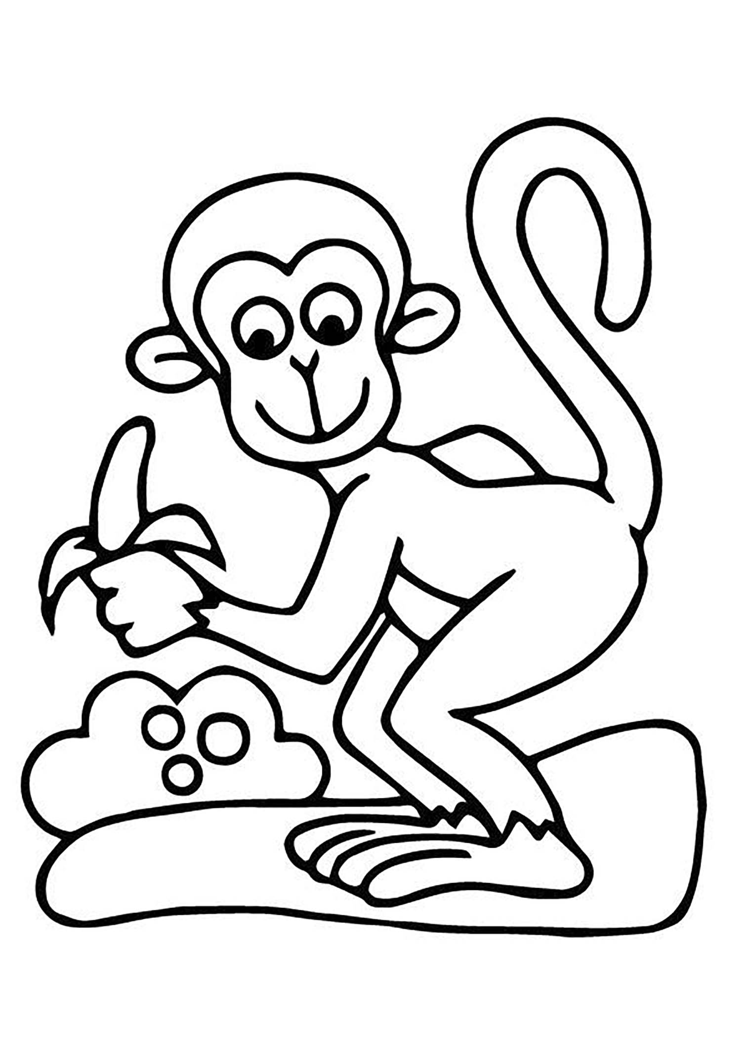 Monkey Coloring Pages Free Printable 26