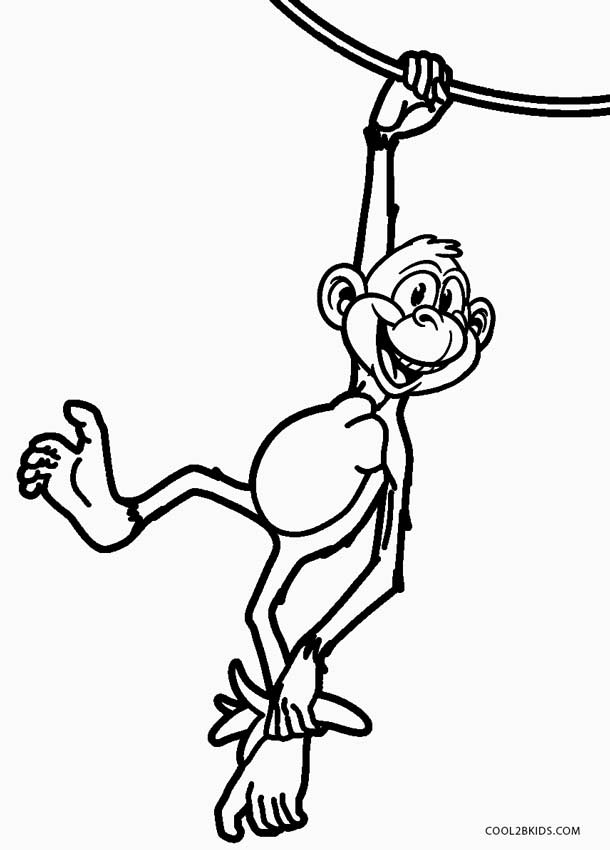 Monkey Coloring Pages Free Printable 32