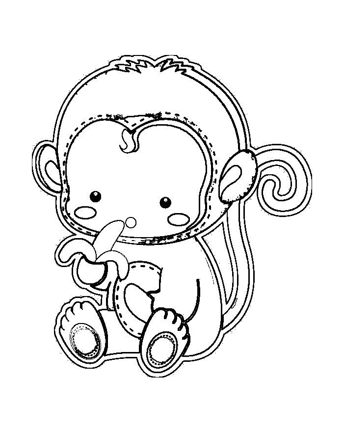 Monkey Coloring Pages Free Printable 36