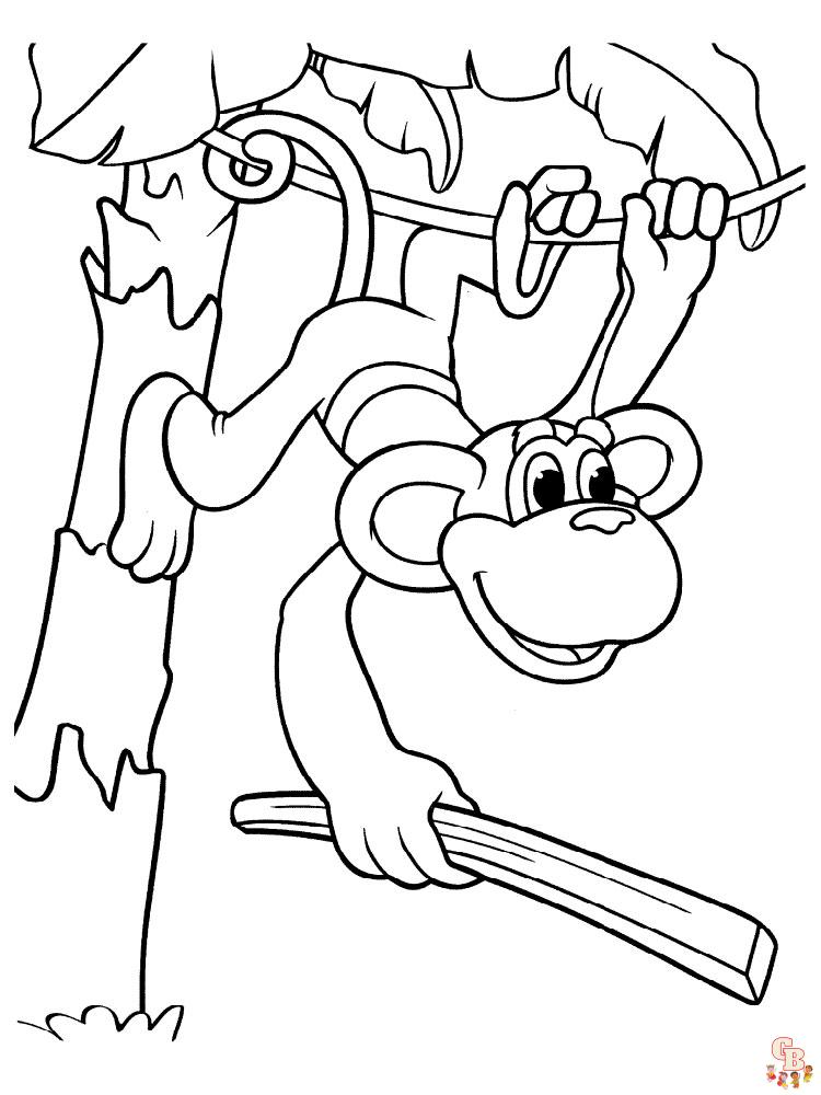 Monkey Coloring Pages Free Printable 39