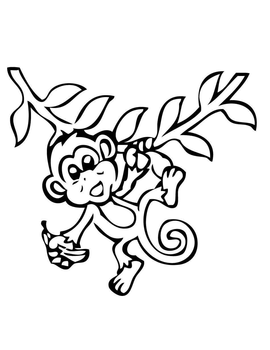 Monkey Coloring Pages Free Printable 45