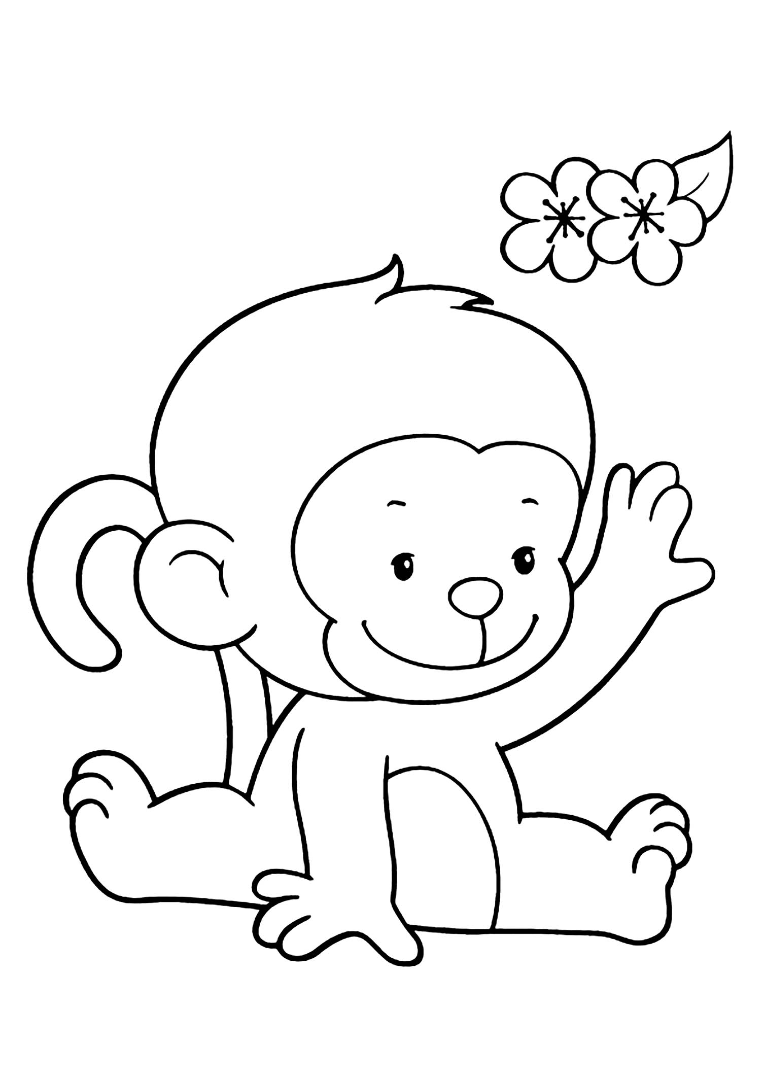 Monkey Coloring Pages Free Printable 46