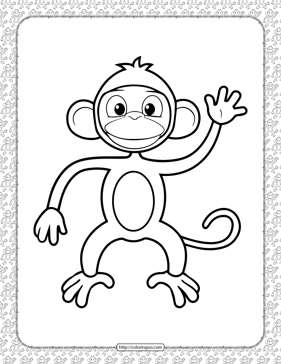 Monkey Coloring Pages Free Printable 51