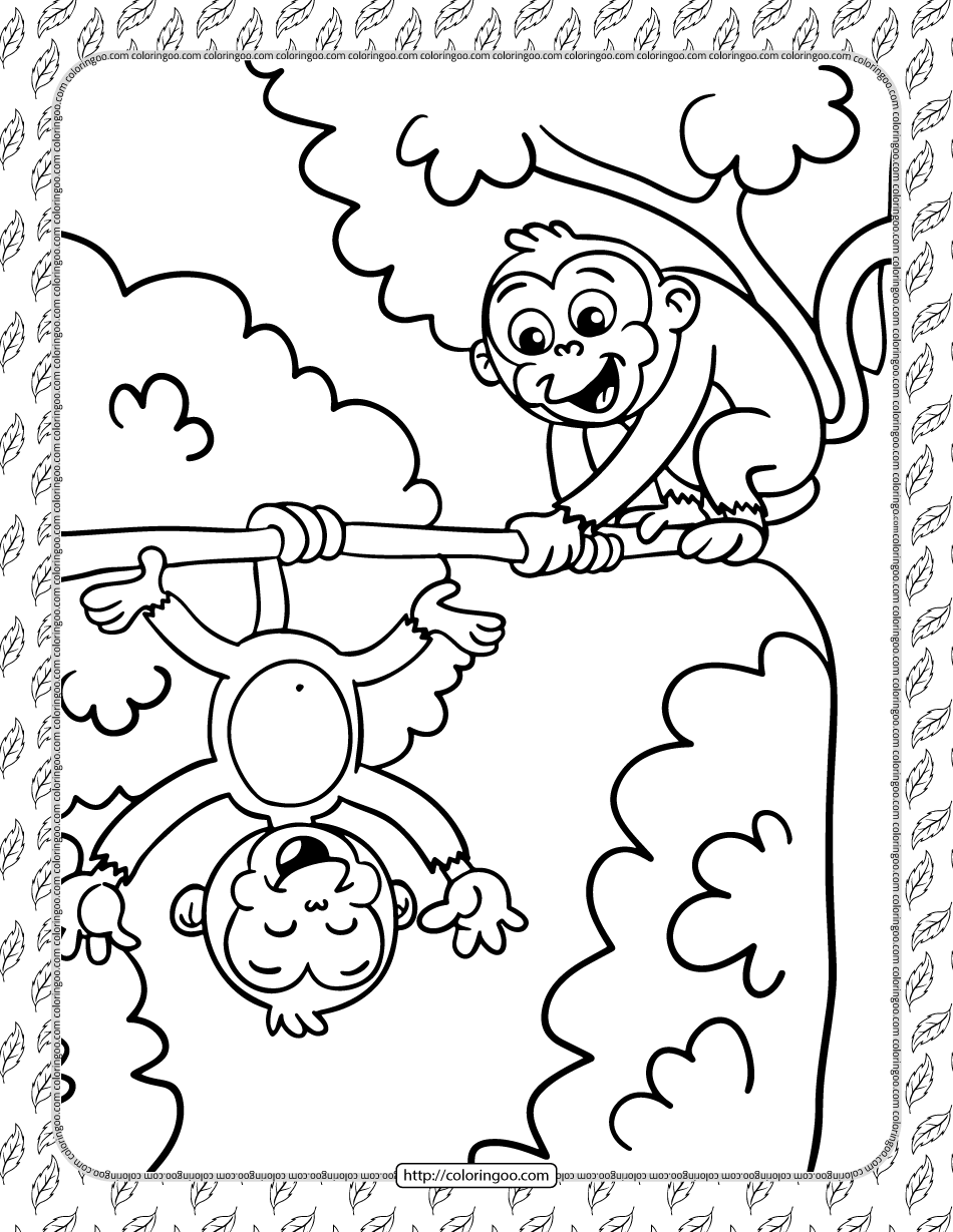 Monkey Coloring Pages Free Printable 55