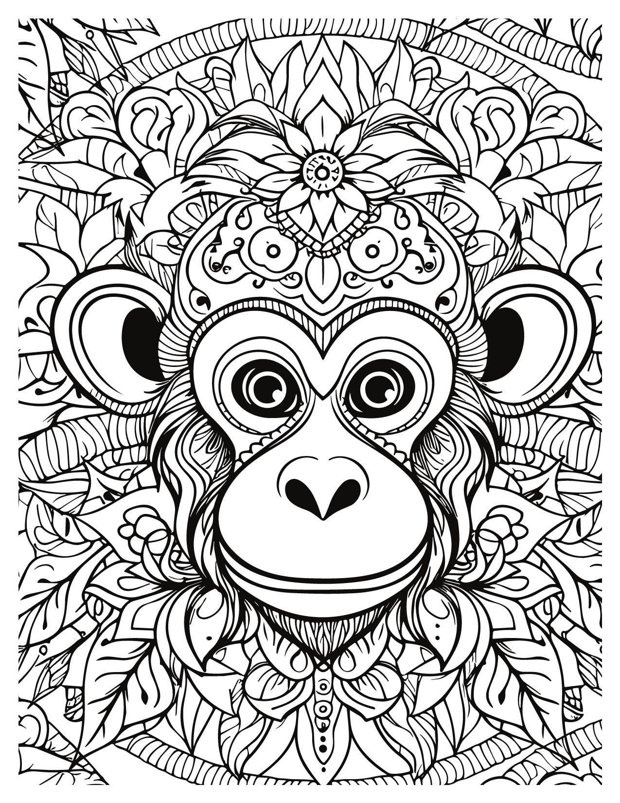 Monkey Coloring Pages Free Printable 58