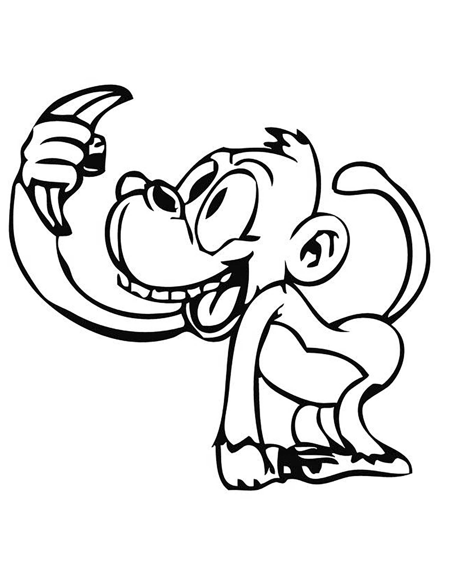 Monkey Coloring Pages Free Printable 6