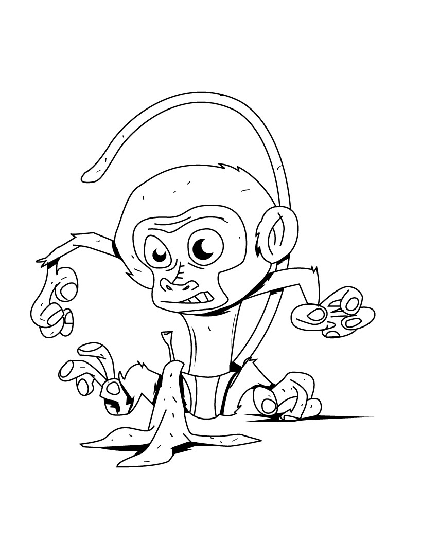 Monkey Coloring Pages Free Printable 64