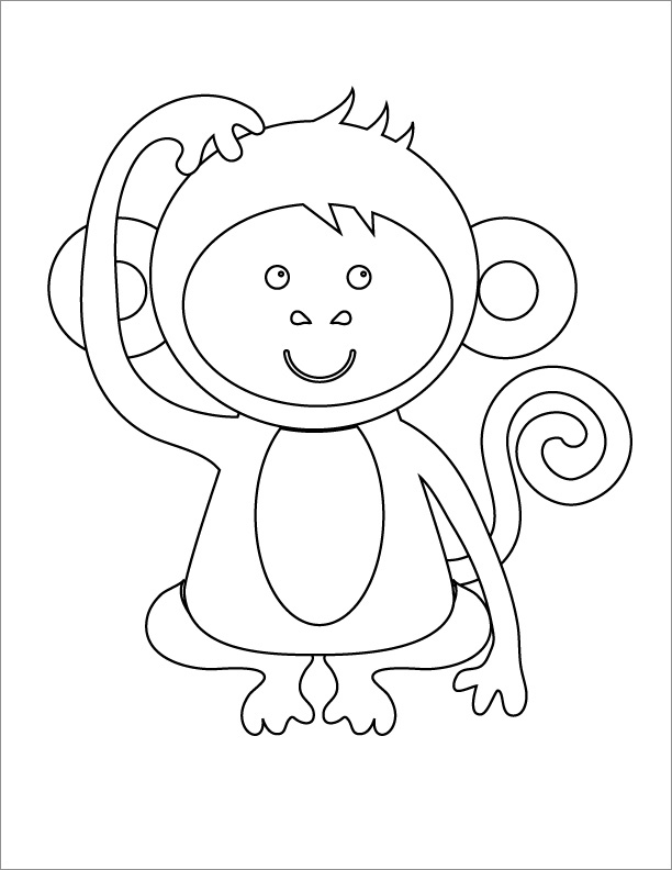 Monkey Coloring Pages Free Printable 66