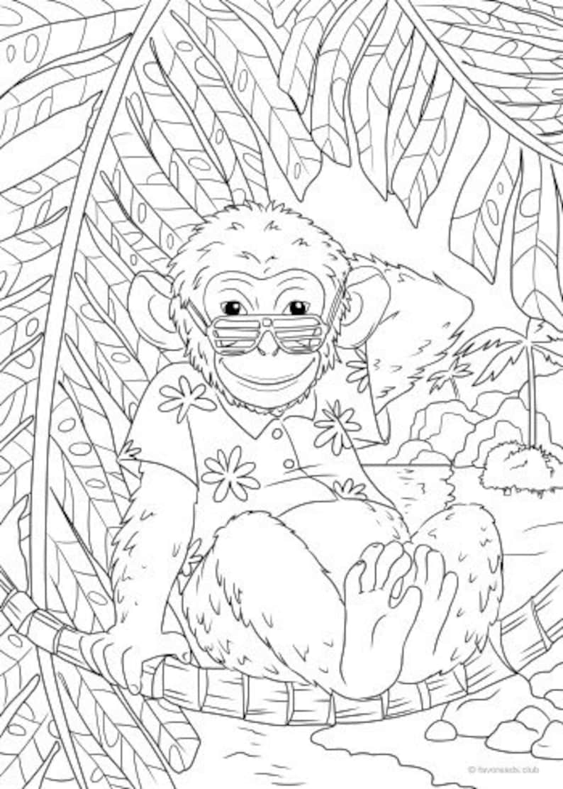 Monkey Coloring Pages Free Printable 68