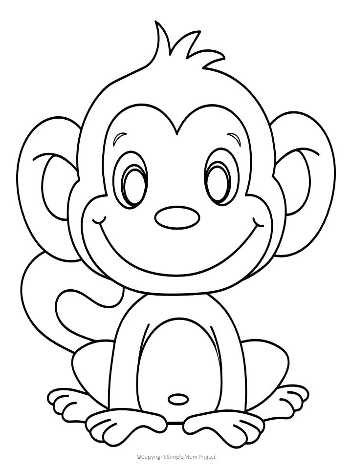 Monkey Coloring Pages Free Printable 73