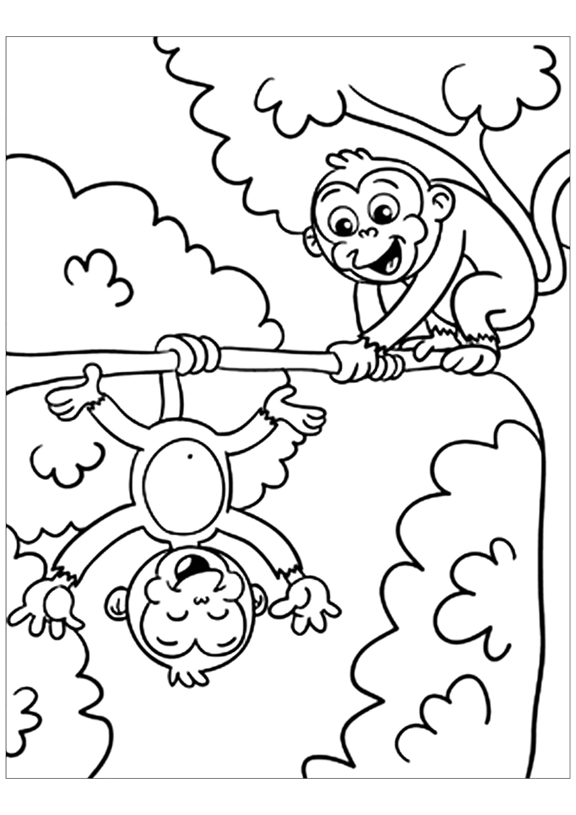 Monkey Coloring Pages Free Printable 79