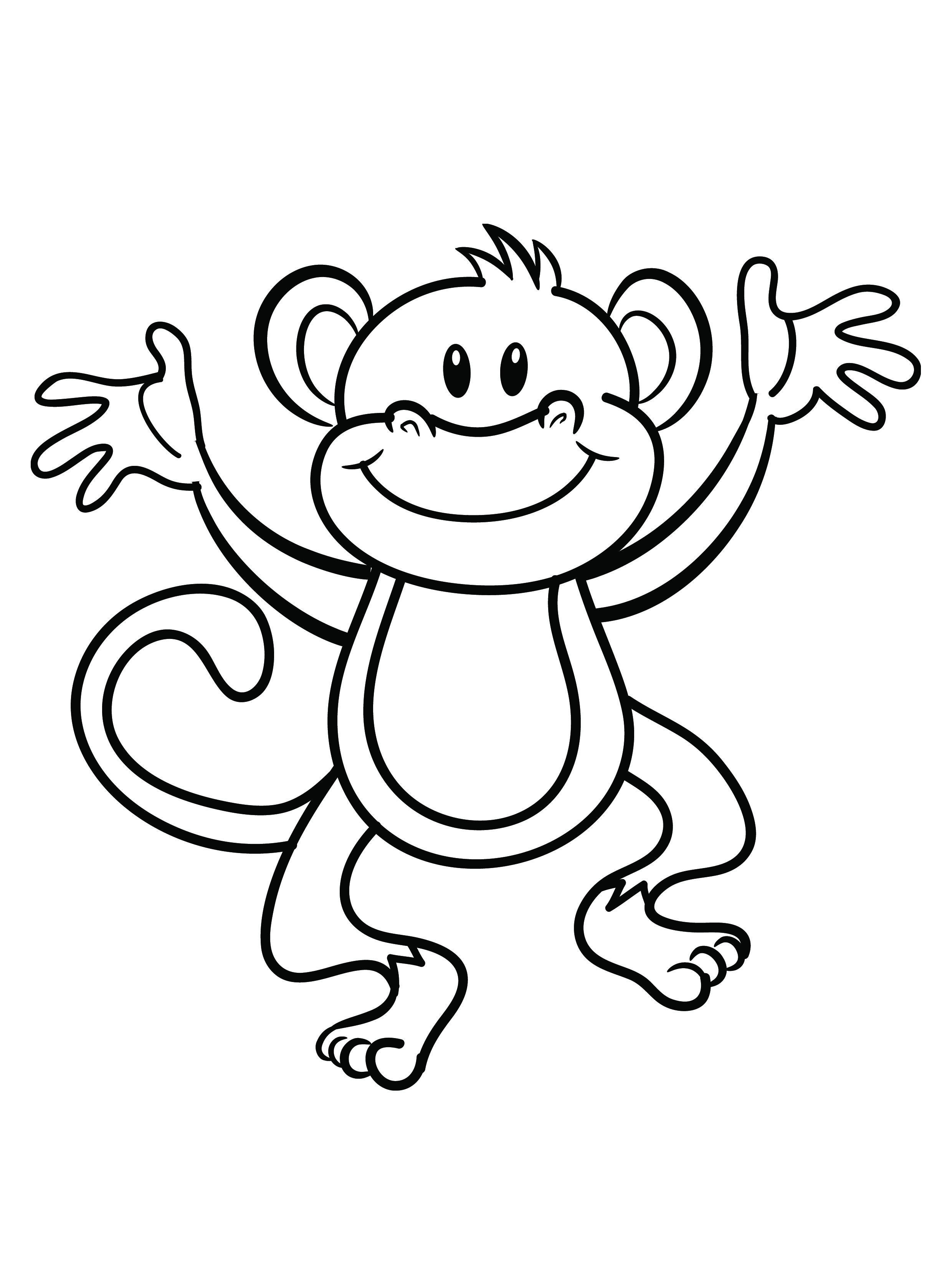 Monkey Coloring Pages Free Printable 8