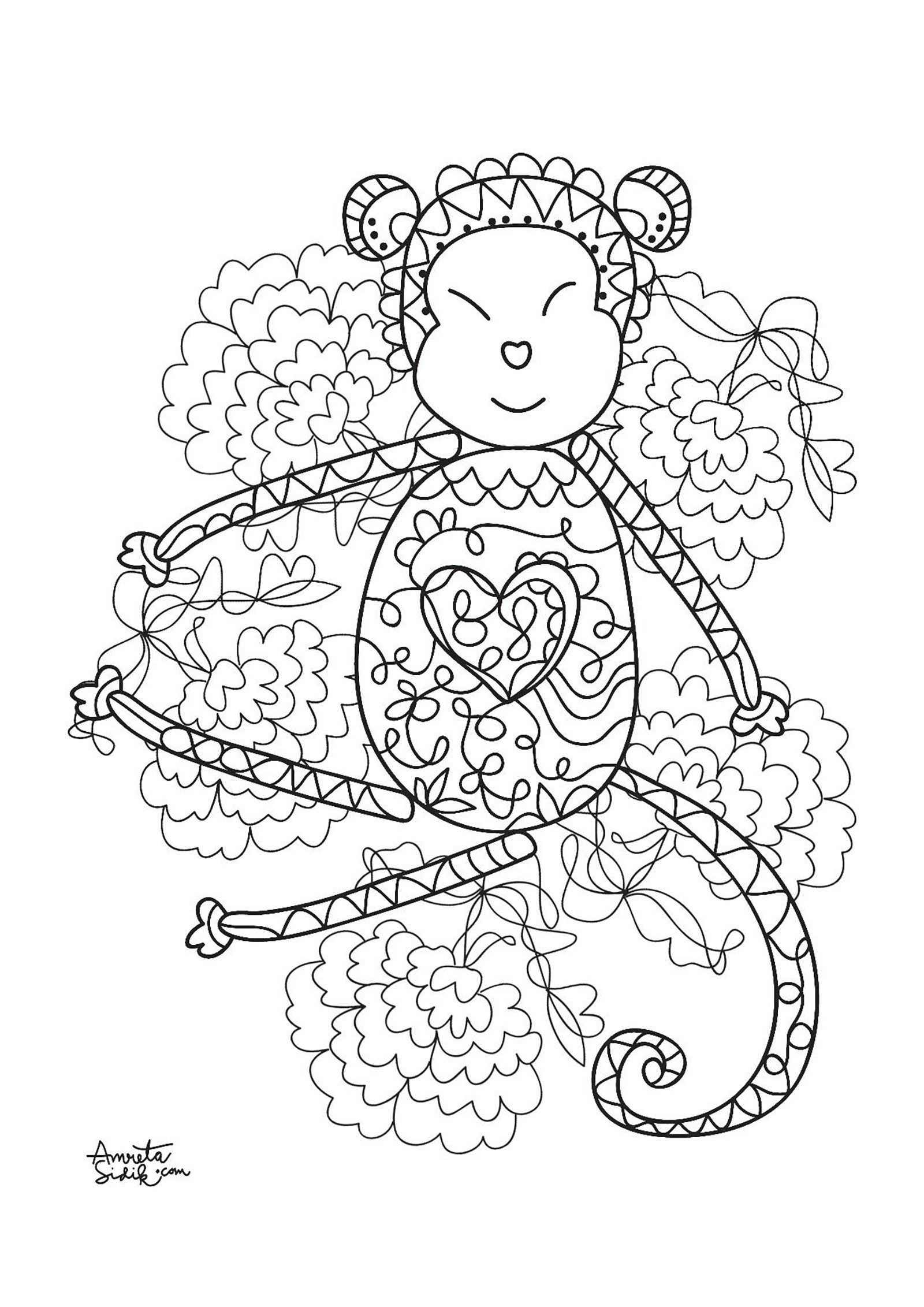 Monkey Coloring Pages Free Printable 91