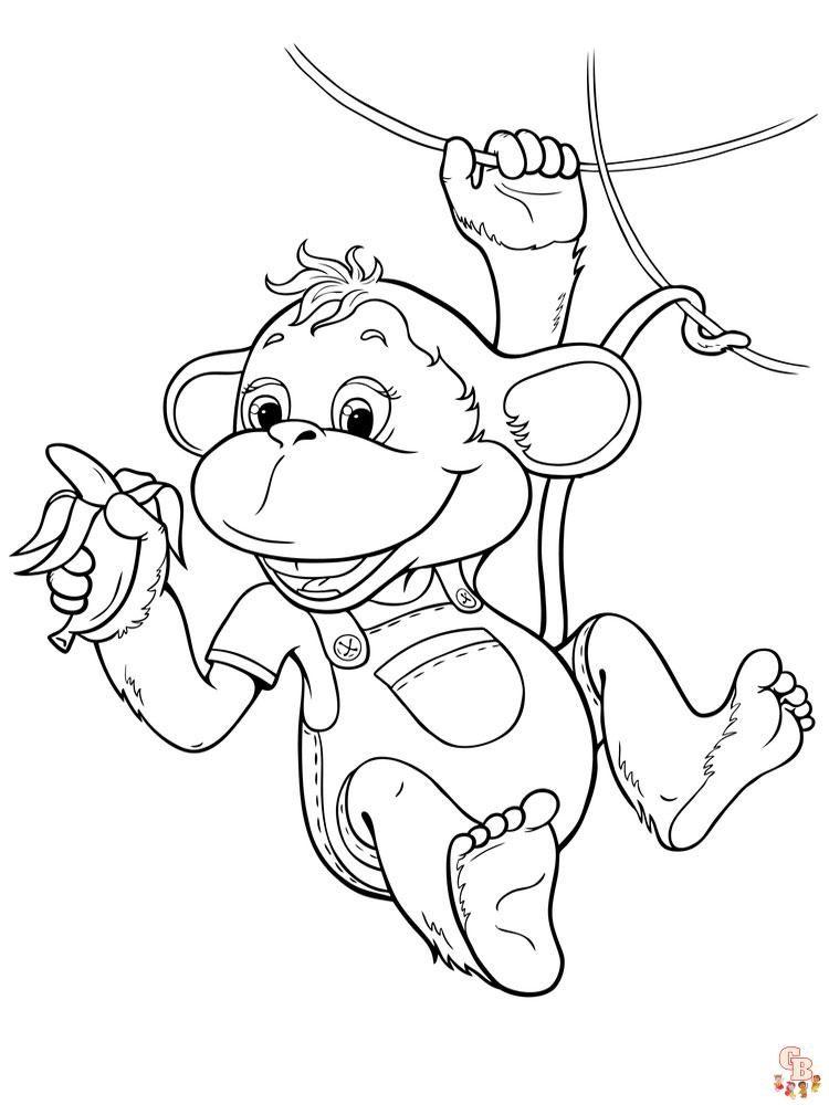 Monkey Coloring Pages Free Printable 95