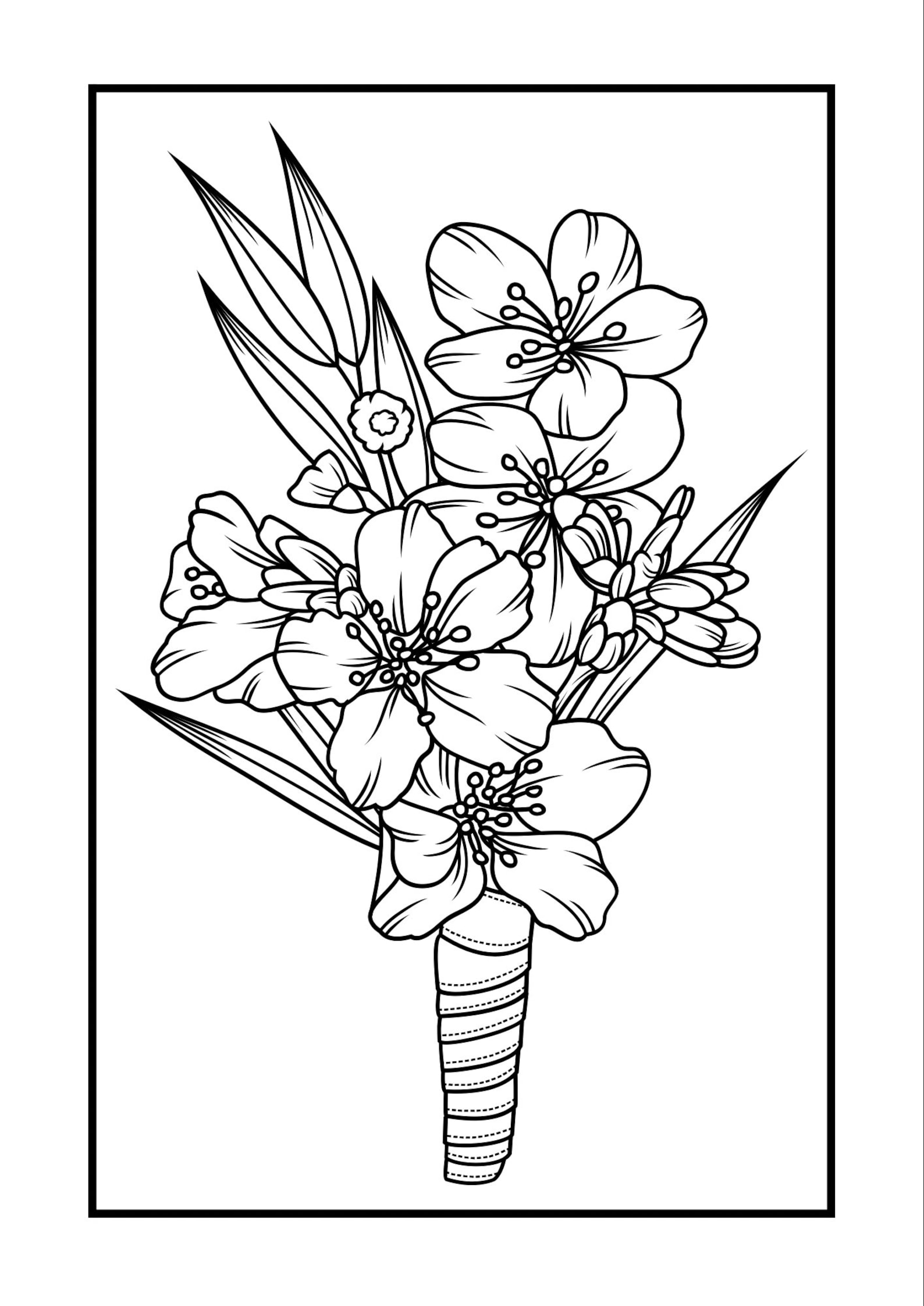 Printable Flower Coloring Pages Aesthetic 10