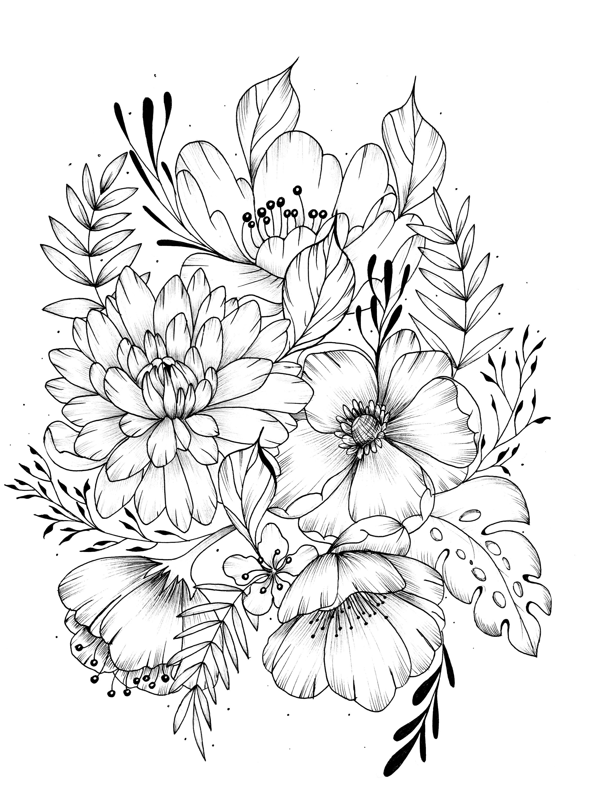 Printable Flower Coloring Pages Aesthetic 107